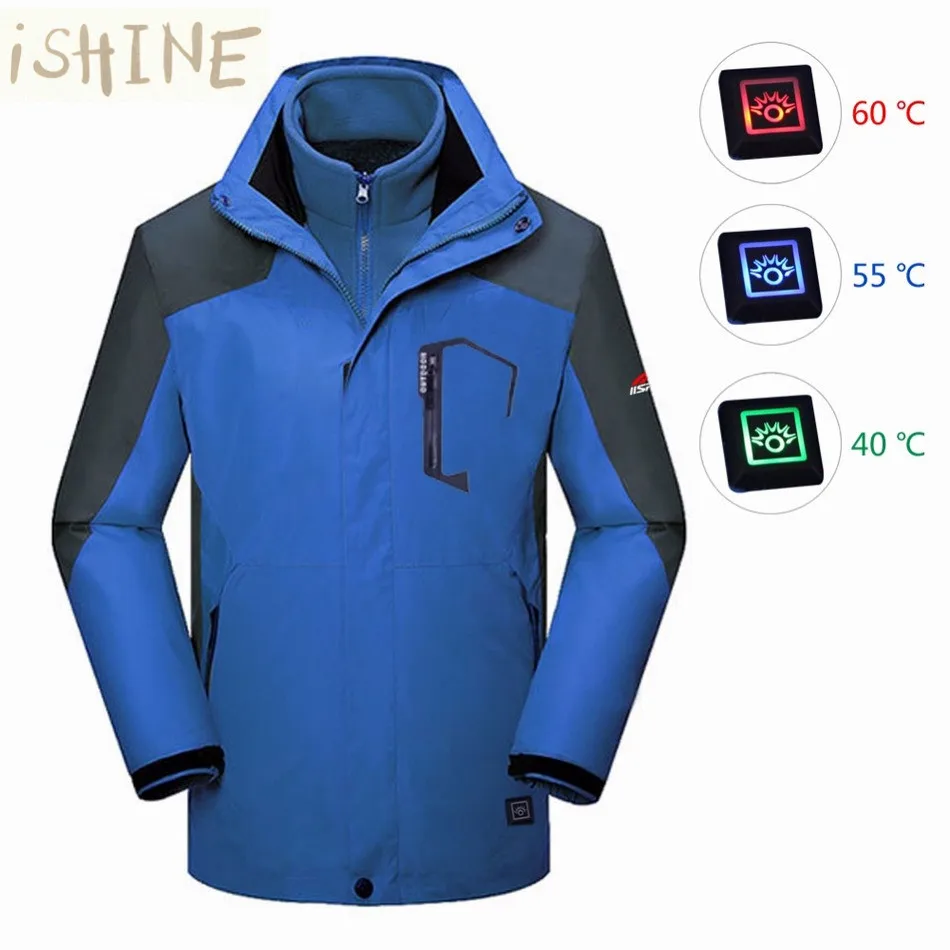 Men Jacket Electric Heated Warm Winter Coat Thick Outerwear With