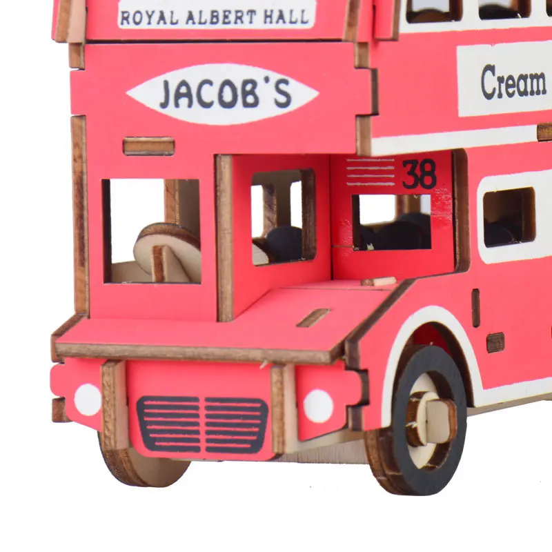 Лазерная резка 3D деревянные головоломки автомобиль автобус, транспортное средство DIY набор сборки Дети Обучающие деревянные игрушки для детей мальчиков
