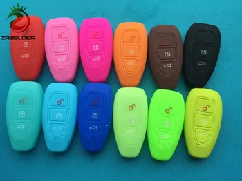 

Pusakieyy 10pcs/lot of New Replacement Soft Silicone Case cover For Ford 3 button remote smart flip key shell blank