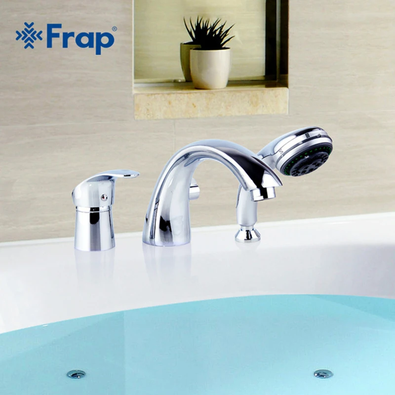 

Frap new Bathtub shower Faucet set Full Three-hole Separation Bathroom tap Tub Hot and Cold Water Mixer with Hand Shower F1121