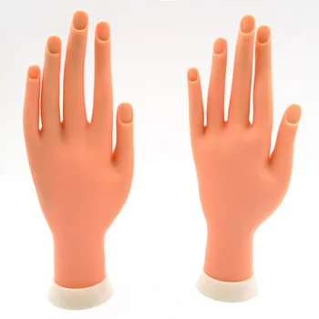 

Hot sale Practice Nail Art Hand Soft Training Display Model Hands Flexible Silicone Prosthetic Personal Salon Manicure Tools