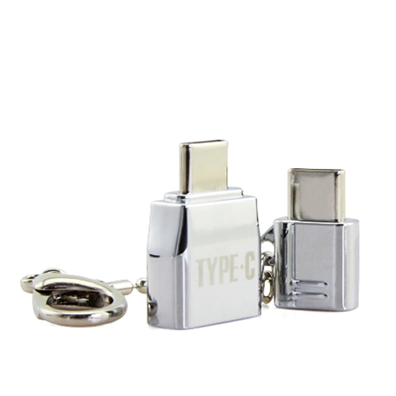 

Metal Key chain Type-C Adapter Kits Micro USB To Type C & USB To Type-C OTG Converter Data Sync Charging Adapter For Samsung