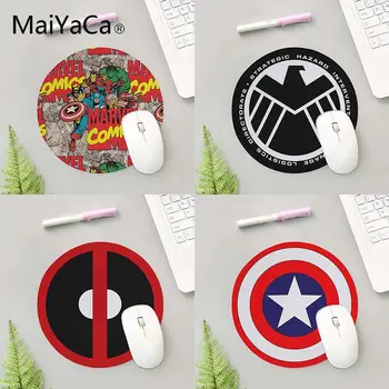 

MaiYaCa Marvel Comics Captain America Shield Mouse Pad 200mm 2mm Mousepad Natural Rubber Mat Round Durable Desktop Mousepads