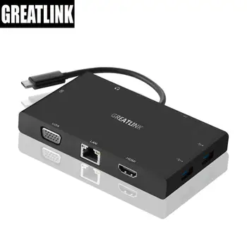 

USB Type C Aux Cable HDMI To VGA Converter thunderbolt 3 USB 3.0 X2 Extension Cable RJ45 3.5MM Audio Splitter SD Slo Hub Adapter