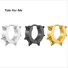 1 шт. серебристый, черный золото Цвет готический панк серьги стержня для Для женщин и Для мужчин Нержавеющая сталь заклепки Спайк серьги рок вечерние украшения