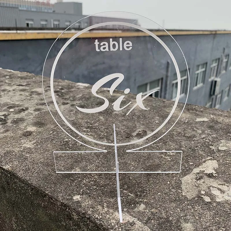 Seat Card Crystal Transparent Table Numbers Holder Figure Card Digital Seat Decoration For Wedding Birthday Party Seat Card