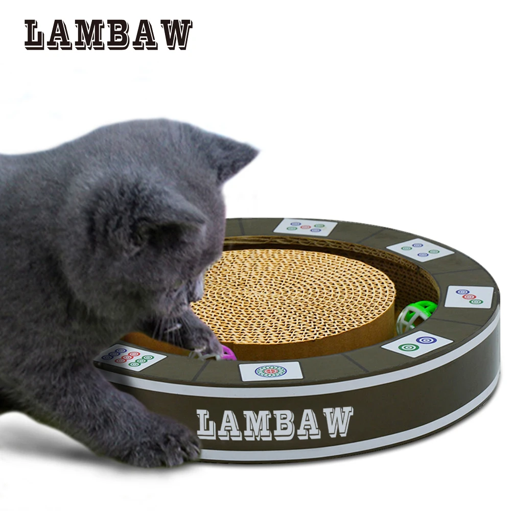 Cat Scratcher Round shaped Rattle Ring Ball Interactive Cardboard Paper