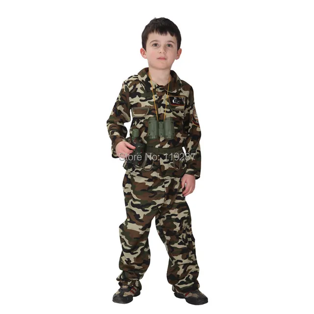 free shipping children stage army costumes halloween costume special forces handsome soldier dress camouflage clothing