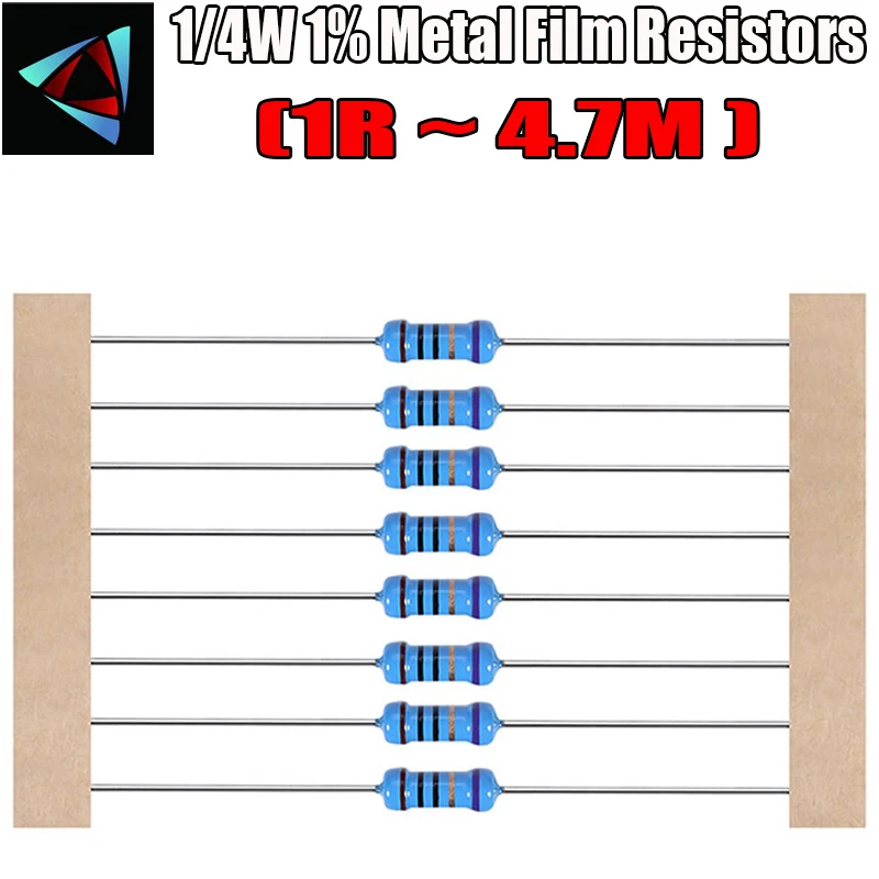 100 шт. 1/4 Вт 1% Металл пленочные резисторы 1R ~ 1 м 100R 220R 330R 1 К 1,5 К 2,2 К 3,3 К 4,7 К 10 К 22 К 47 К 100 К 100 220 330 2K2 3K3 4K7 ом