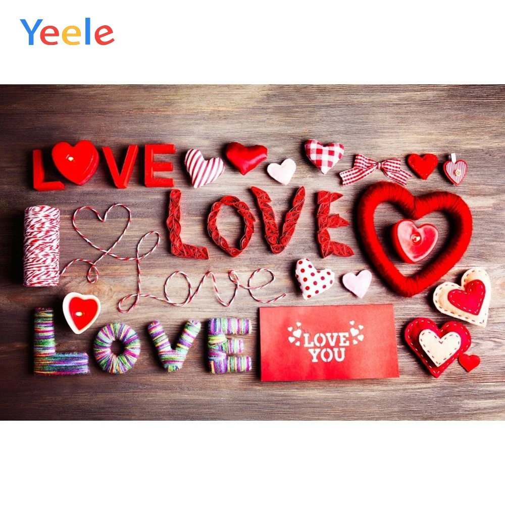 

Yeele LOVE You Heart Letter Wooden Board Texture Planks Honey Photography Backgrounds Photographic Backdrops For Photo Studio