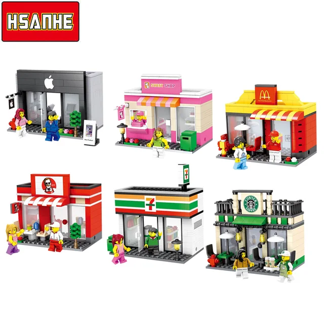 Hsanhe New Brick Scene Mini Street Building Blocks Architecture Hsanhe New Brick Scene Mini Street Building Blocks Architecture Nalockse Kids Educational Compatible With Lego