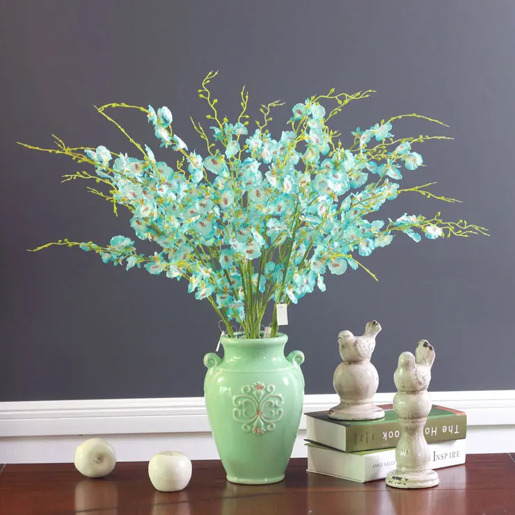 

10pcs/Lot Blue Little Dancing-lady Orchids Decorative Flower Silk Orchids Artificial Flowers Wedding Party Free Shipping