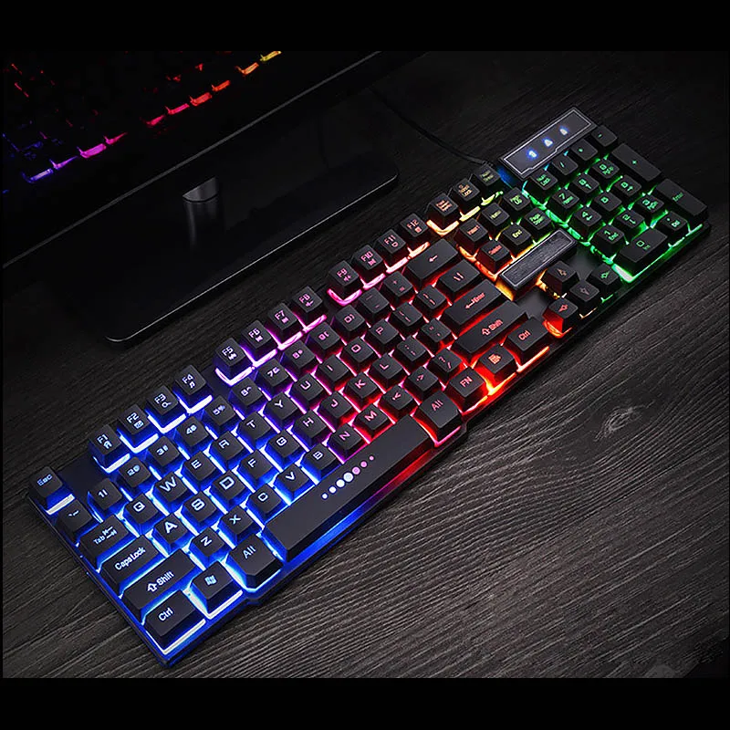 Клавиатура 108 клавиш RGB светодиодный с подсветкой USB Проводная для ноутбука компьютер эргономичная мембранная клавиатура - Цвет: RGB backlit