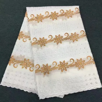 

African lace fabric 5yds/pce dhl Swiss Voile Laces Switzerland Cotton African stones Cotton women luxury dress 2019 high quality