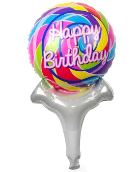 

Free 50pcs Inflatable holder Windmill foil balloons Birthday party decorations balls Birthday gift Classic toys wholesale