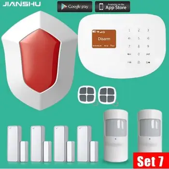 

433MHZ WIFI GSM Alarm Systems Wireless Door/Window Sensor House Security Alarm System with PIR motion detector+outdoor sirens
