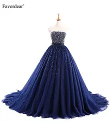 Favordear 2019 Новый Strpless блестящие бисерное вечернее платье с поясом Vestidos De Fiesta женское элегантное платье