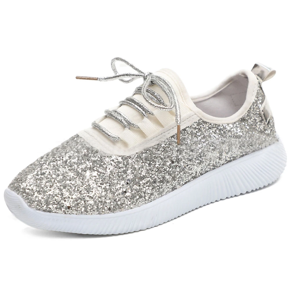 ladies white sparkly trainers