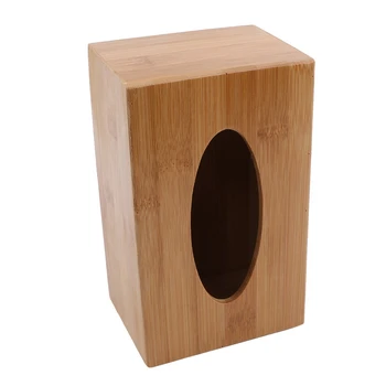 Fashion Style Bamboo Square Tissue Box Creative Seat Type Roll Storage Paper Box Tissue Canister Eco-Friendly Wood Table Decor 6