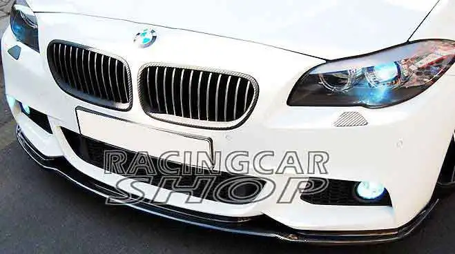 HAM style REAL CARBON FIBER FRONT LIP SPOILER FOR BMW F10 F18 5-SERIES MTECH Msport FRONT BUMPER 2011up