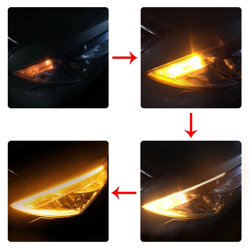 2 шт. светодиодный автомобильный светильник DRL гибкий водонепроницаемый|Фара для