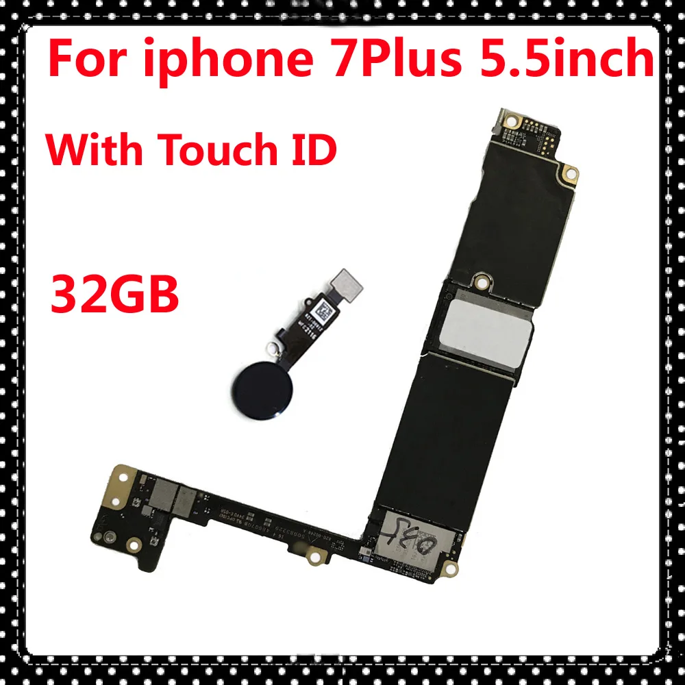 

For iphone 7 Plus 7Plus motherboard with / without touch ID 32GB Free iCloud Full unlocked IOS system Logic main plate
