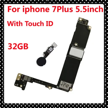 

For iphone 7 Plus 7Plus motherboard with / without touch ID 32GB Free iCloud Full unlocked IOS system Logic main plate