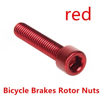 

7075 T6 Aluminium Alloy Bike Bicycle Disc Brakes Rotor Screw Bolts Nuts Torx For Cycling Headset M6x30mm Free Shipping red