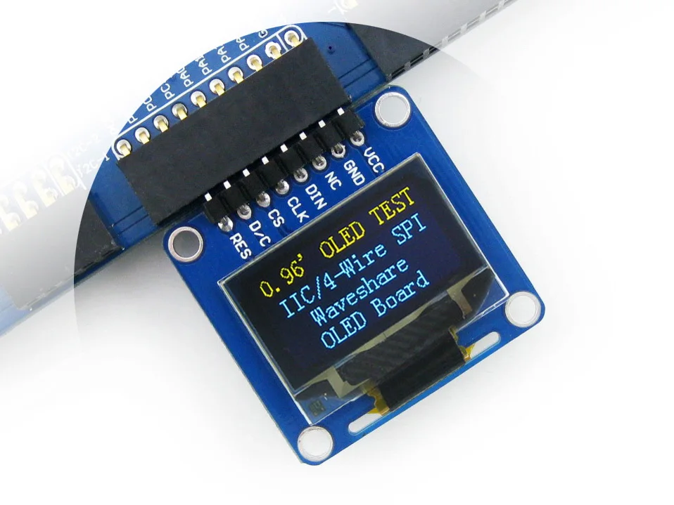 0.96インチoled (a)モジュールlcd ledディスプレイモジュール128*64 i2c iic spi湾曲/水平pinheader黄色、ブルー