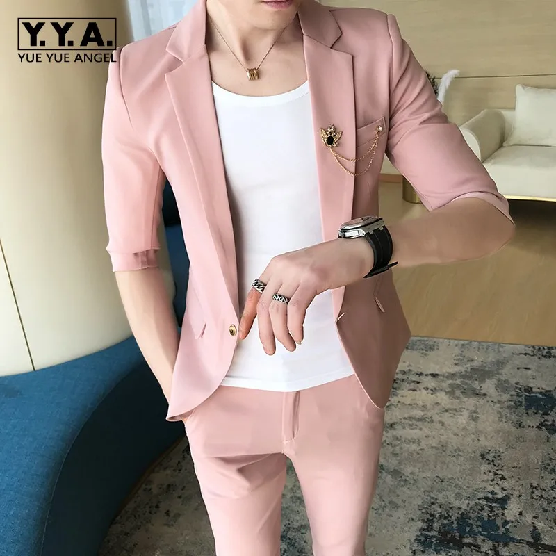 Aliexpress.com : Buy Summer Slim Fit Solid Red White Formal Suit Men ...