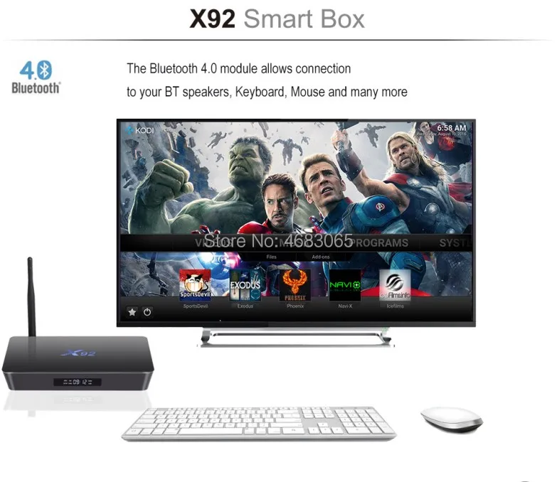 X92 Smart ТВ BOX Android 7,1 3 Гб 32 GB 2 GB 16 GB Smart ТВ коробка Octa Core Amlogic S912 2,4 ГГц/5,8G Wi-Fi 4 K BT4.0 H.265 телеприставке