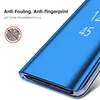 For Samsung Galaxy S21 Case Smart Mirror Leather Flip Stand Phone Cover For S20 S 21 FE S21 Plus S21Ultra S21 + Clear View Cases 5