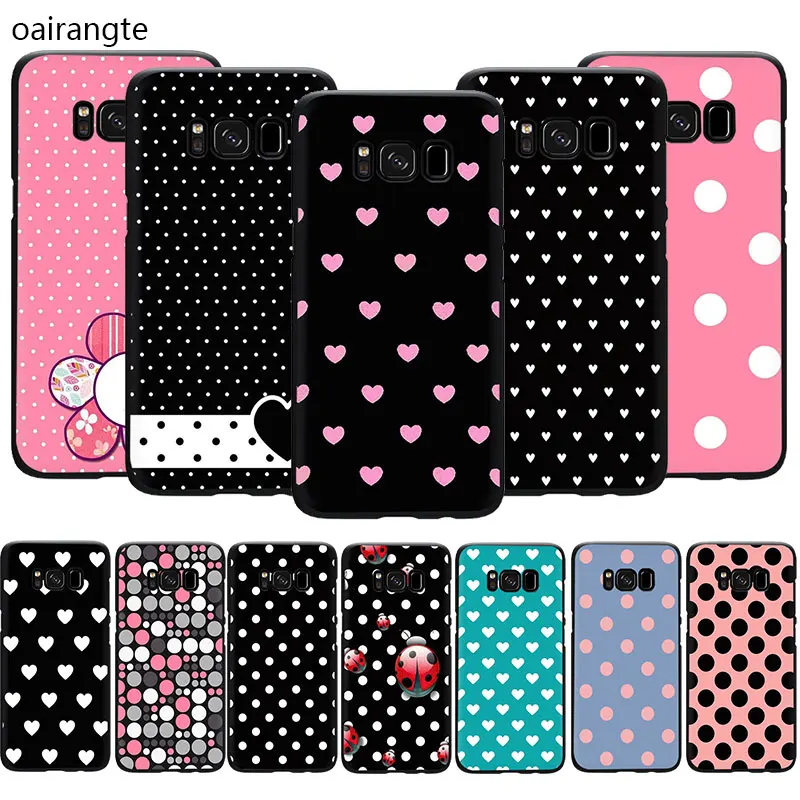 

Red Black Gold Polka dots Soft TPU phone cover case for Samsung S6 S7 Edge S8 S9 S10 Plus S10e Note 8 9 10 M10 M20 M30