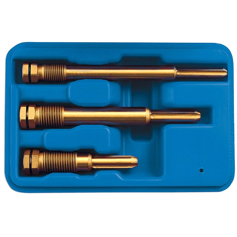 3PC GLOW PLUG PULLER REMOVER EXTRACTOR & REAMER SET M10 & M12 DIESEL ENGINES