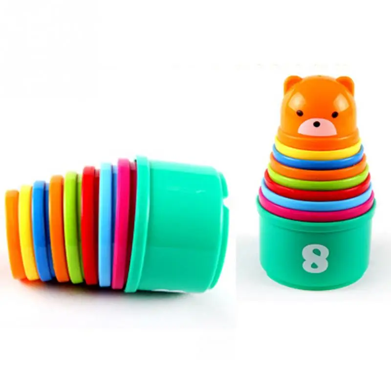 Рождественские детские игрушки, креативные развивающие складывающиеся кольцевые башни, развивающие игрушки, Радужный цвет, складывающиеся буквы, цифры, детские игрушки