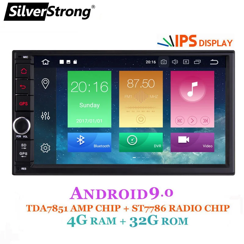 Скидка Ips Android9.0 Универсальный 2din автомобильный DVD OctaCore 4G 32G DSP двойной DIN Автомобильный font b gps b font Радио авторадио TPMS SilverStrong 706x30 x5