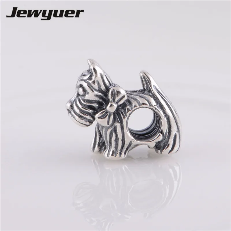 

Lovely Scottie Dog Charm 925 Sterling Silver Fits European style Bracelets Bangles DIY Making Memnon Jewelry wholesale BE346