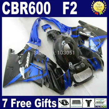 

Customize motor fairings kit for Honda CBR600 F2 1991 1992 1993 1994 CBR 600 F2 92 93 CBR600 F 91 94 black blue fairing bodywork
