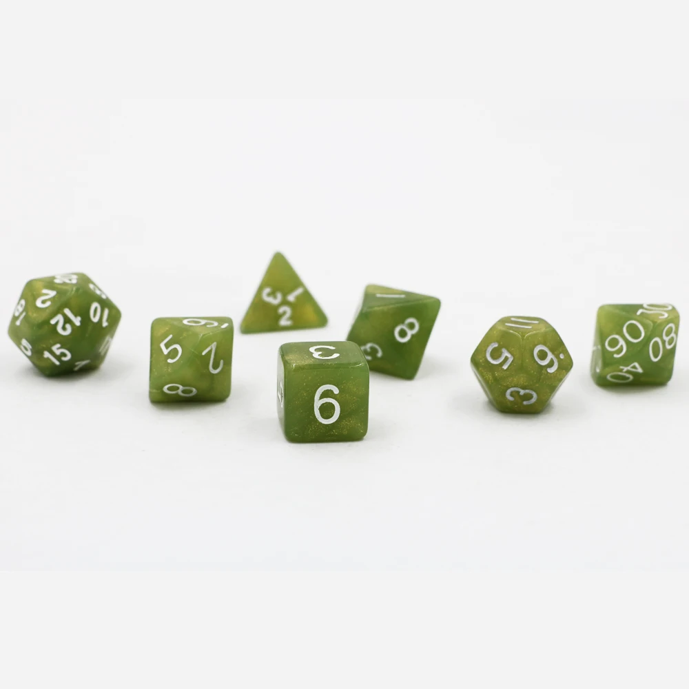 

Dungeons & Dragons 7pcs/set Creative RPG Game Dic D&D Colorful Multicolor Dice DND Matcha Green Hit Colorful Color