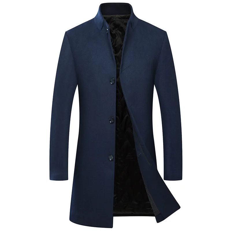 Cashmere Winter Jacket Men Warm Male Merino Wool Coat Mandarin Collar ...