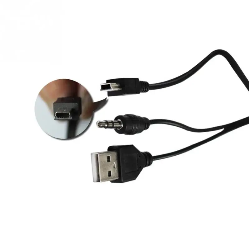 0,5 м спикер Дата кабель аудио провод 2 в 1 USB папа мини USB 5 Pin+ 3,5 мм AUX кабели и зарядное устройство 2 в 1 кабель