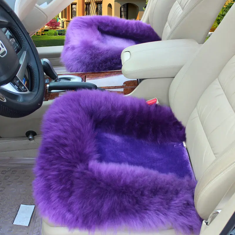 Универсальная роскошная Подушка на переднее и заднее сиденье, меховая подушка на сиденье автомобиля, подушка на стул, коврик для автомобиля, овчина, Длинная шерстяная подушка на сиденье - Цвет: E