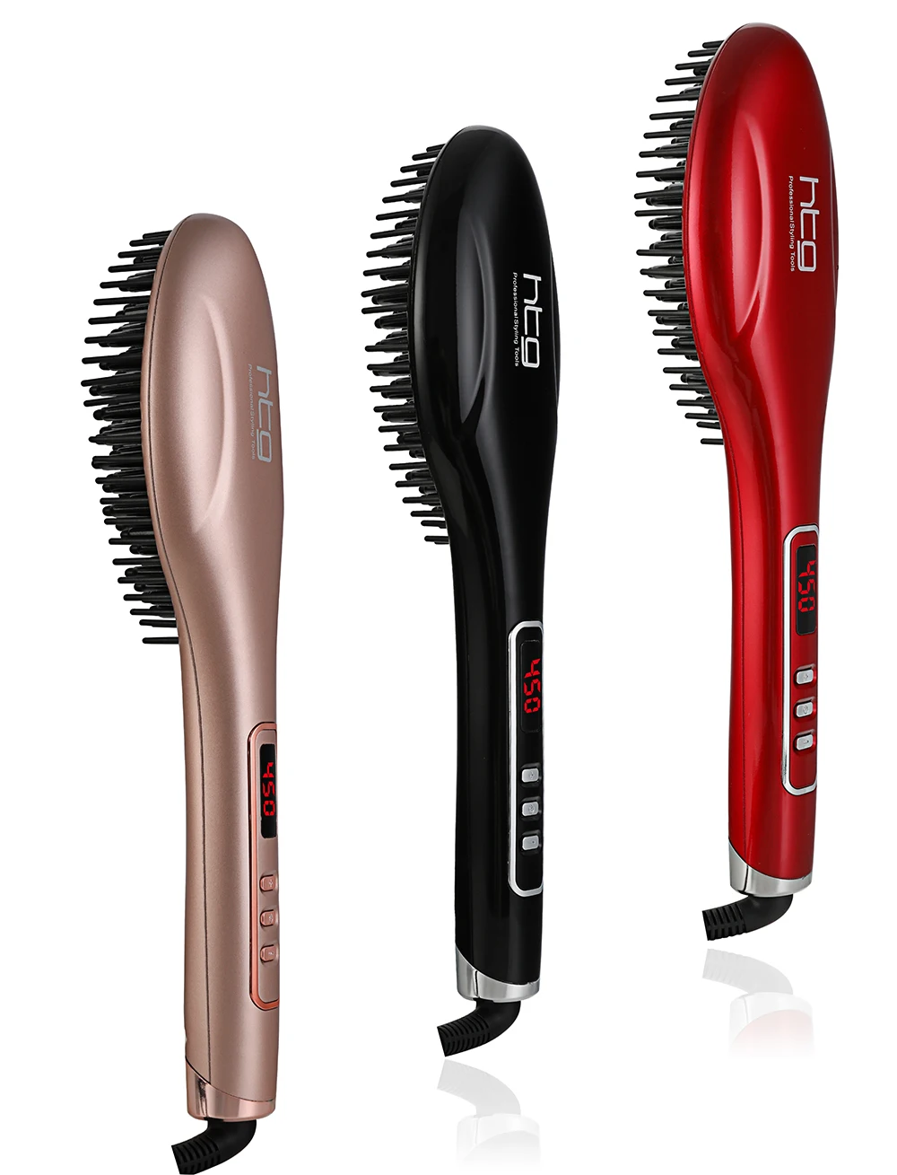HTG Hot Brush iron Hair Straightener iron With Ionic less frizz and