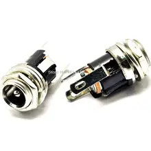 5 pces 5.5-2.5mm 5.5*2.5 dc soquete com porca dc tomada de alimentação conector de montagem de painel fêmea
