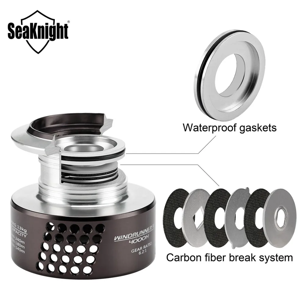 SeaKnight الصيد بكرة WR II 2000 3000 4000 6.2: 1 عالية السرعة Spinning10 + 1BB برغي في مقبض الغزل عجلة أدوات صيد