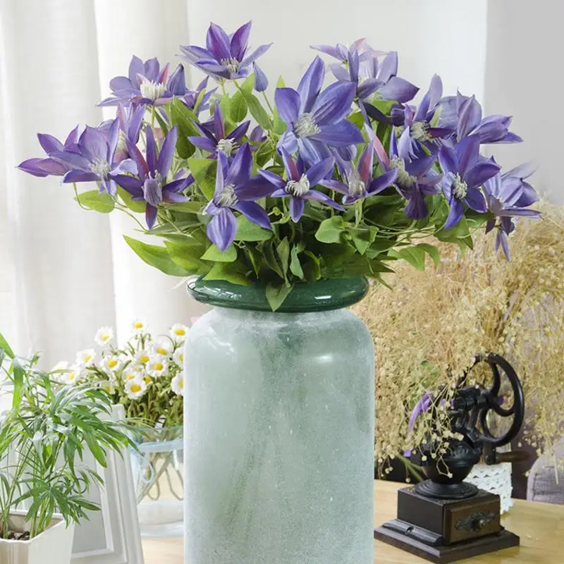 Flone Artificial Trident Iron lotus Flower Simulation Silk Floral Fake Flowers Single Branch For Wedding Home Table Decor Art (5)