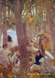 Картины по joaquin sorolla Y бастида ладони Grove пляж Искусство ручной росписью высокого качества