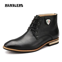 Noir en cuir bottes pour hommes robe chaussures de sport marron bottines nouveau Design de mode de l’automne bout pointu chaussures Botas Hombre