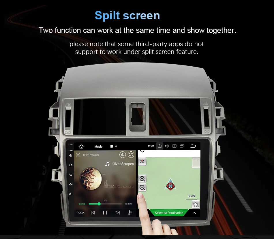 Sale Eunavi 4G+64G  6 core android 9.0 car dvd for Toyota Corolla E140/150  2007-2011 multimedia car radio gps navi PX6 Radio WIF 15