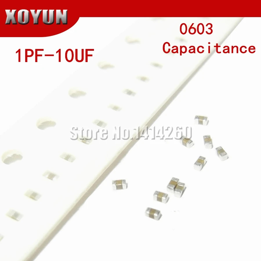 

100pcs 1PF-10UF 0603 SMD 50V X7R 10% 100nf 104K 4.7UF 1UF 10UF 2.2UF Ceramic Capacitor MLCC 475K 105K 106K 225K 47PF 10NF 1NF